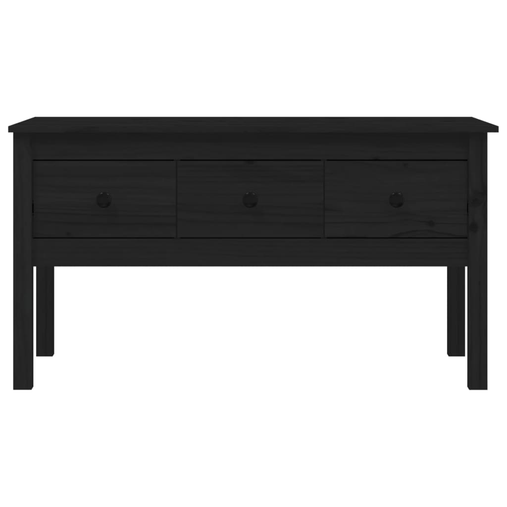 Coffee Table Black 102x49x55 cm Solid Wood Pine