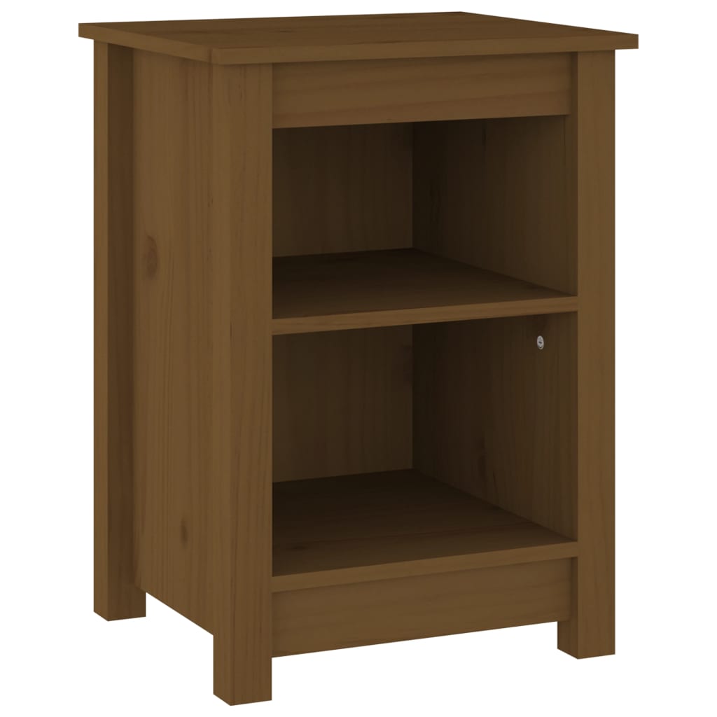 Solid Pine Bedside Cabinet, Honey Brown 40x35x55 cm