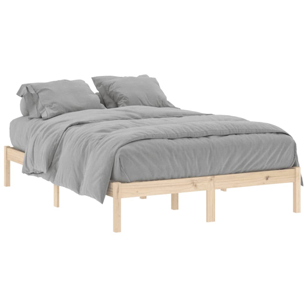 Solid Pine Wood Bed Frame 137x190 cm - Full Size, No Mattress Included