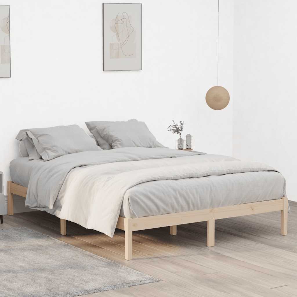 Solid Pine King Bed Frame 193x203 cm - No Mattress Included