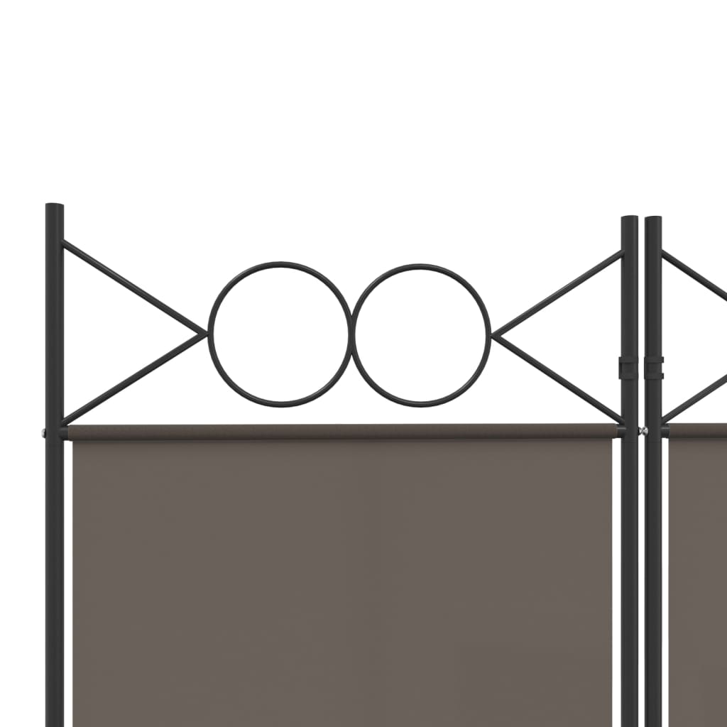 Anthracite 3-Panel Fabric Room Divider, 120x200 cm