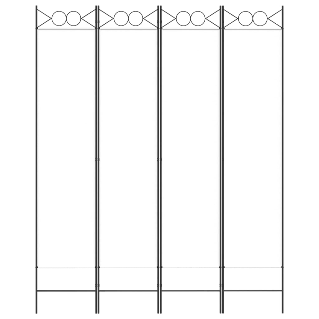 White Fabric 4-Panel Room Divider, 160x200 cm - Elegant Privacy