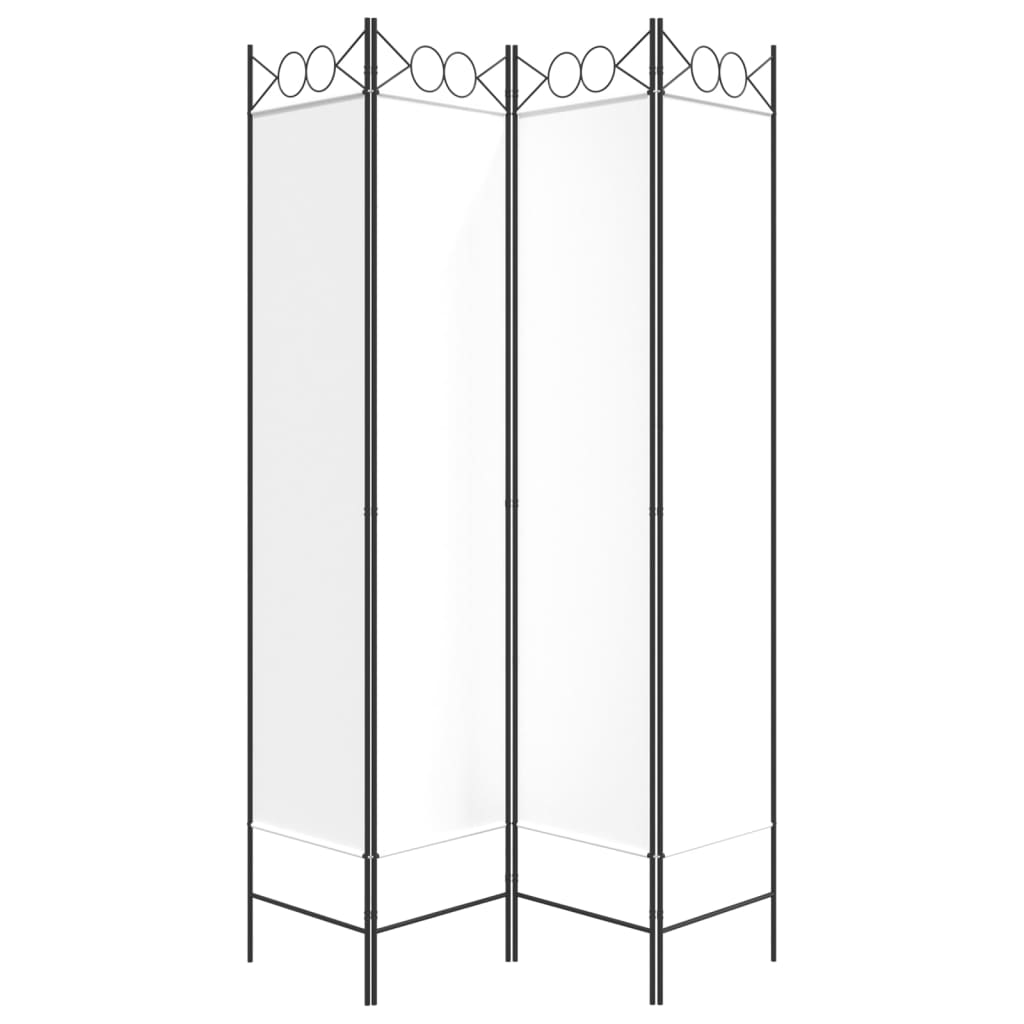 White Fabric 4-Panel Room Divider, 160x200 cm - Elegant Privacy