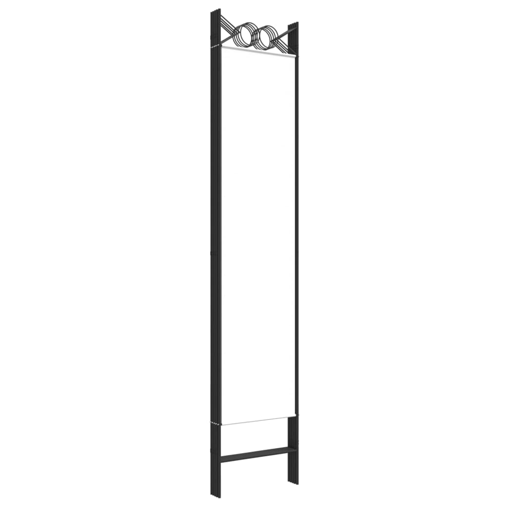 5-Panel White Fabric Room Divider, 200x200 cm - Elegant Privacy Screen