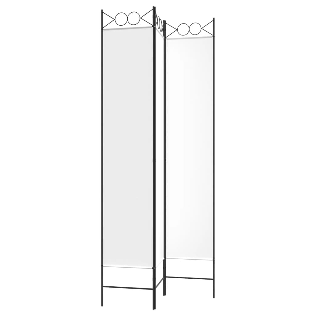 Elegant White Fabric 3-Panel Room Divider, 120x220 cm