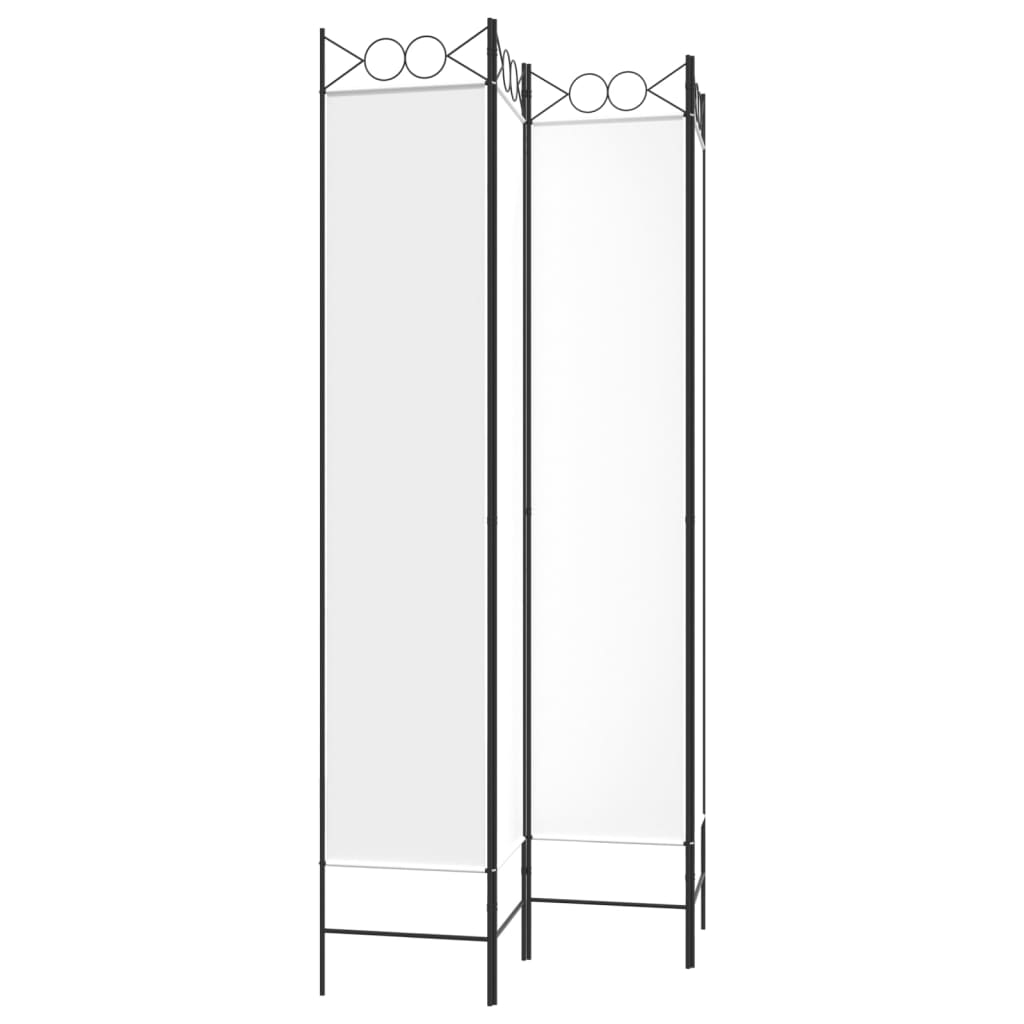 Elegant White Fabric 4-Panel Room Divider 160x220 cm