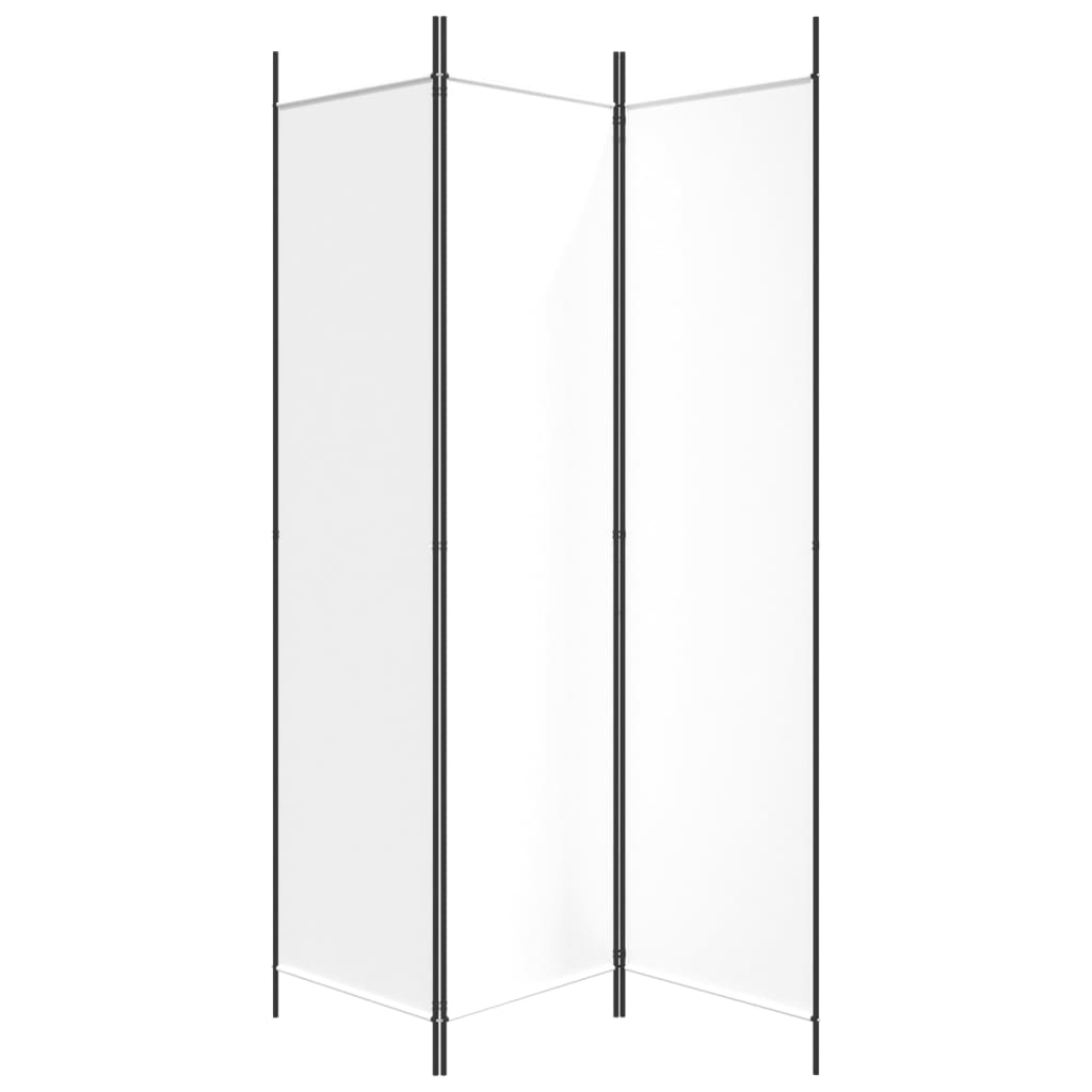 White Fabric 3-Panel Room Divider, 150x200 cm - Elegant Privacy Screen