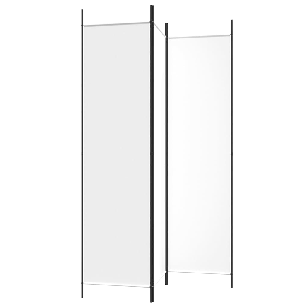 White Fabric 3-Panel Room Divider, 150x200 cm - Elegant Privacy Screen