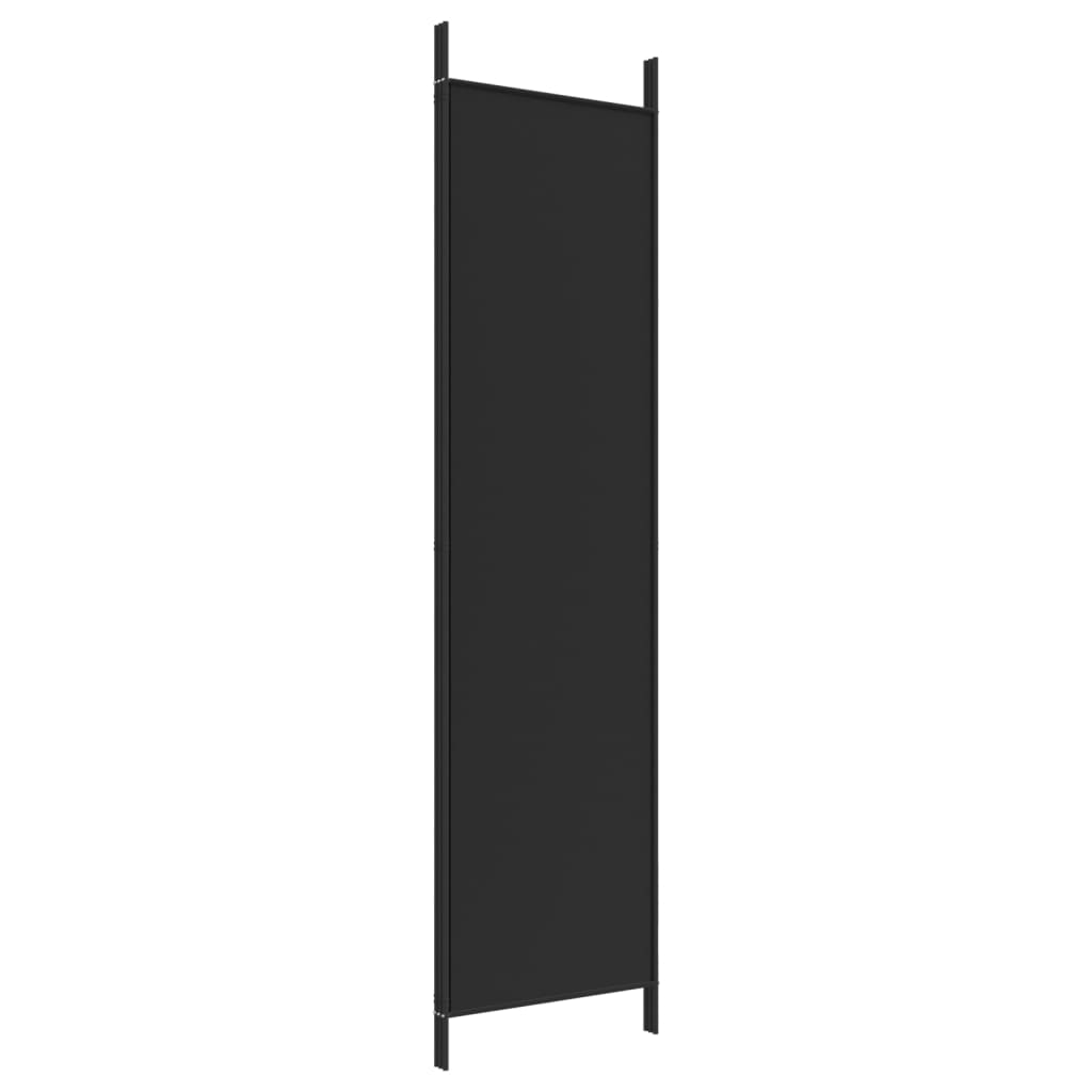 Black Fabric 3-Panel Room Divider 150x200 cm