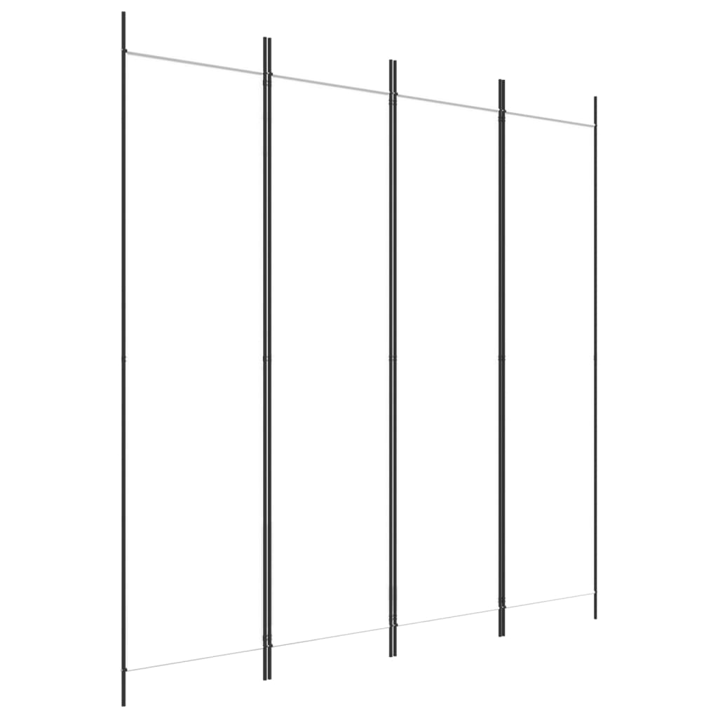 White 4-Panel Fabric Room Divider, 200x200 cm - Elegant Privacy