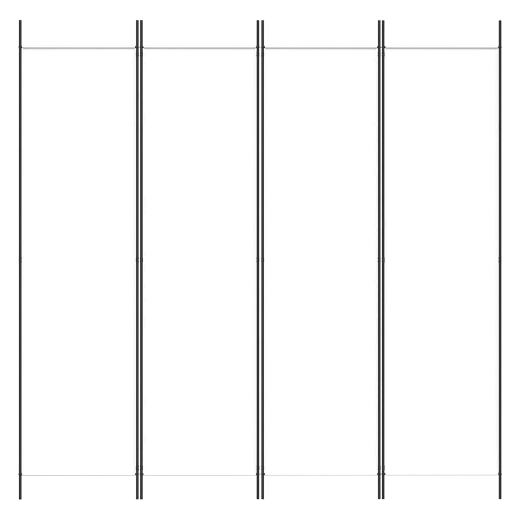 White 4-Panel Fabric Room Divider, 200x200 cm - Elegant Privacy