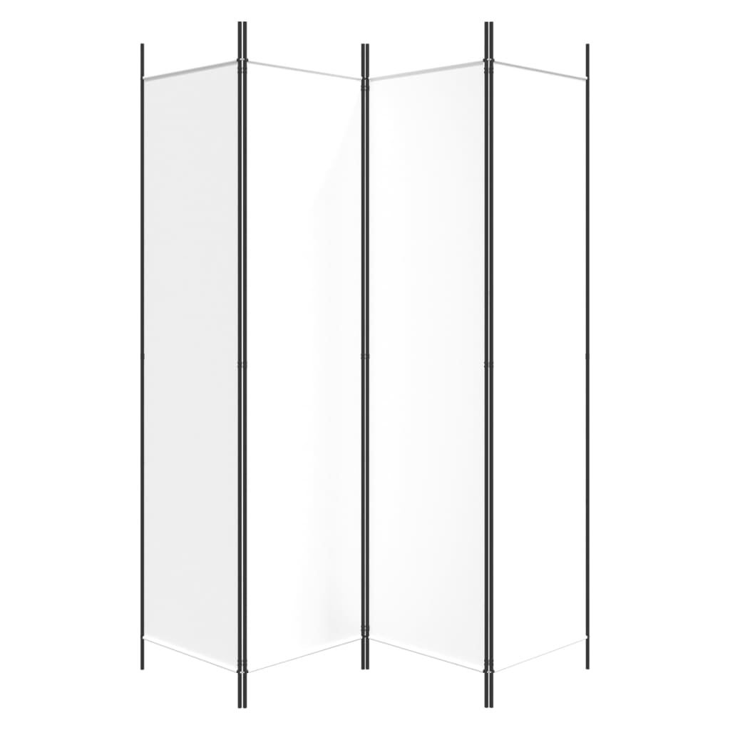 White 4-Panel Fabric Room Divider, 200x200 cm - Elegant Privacy