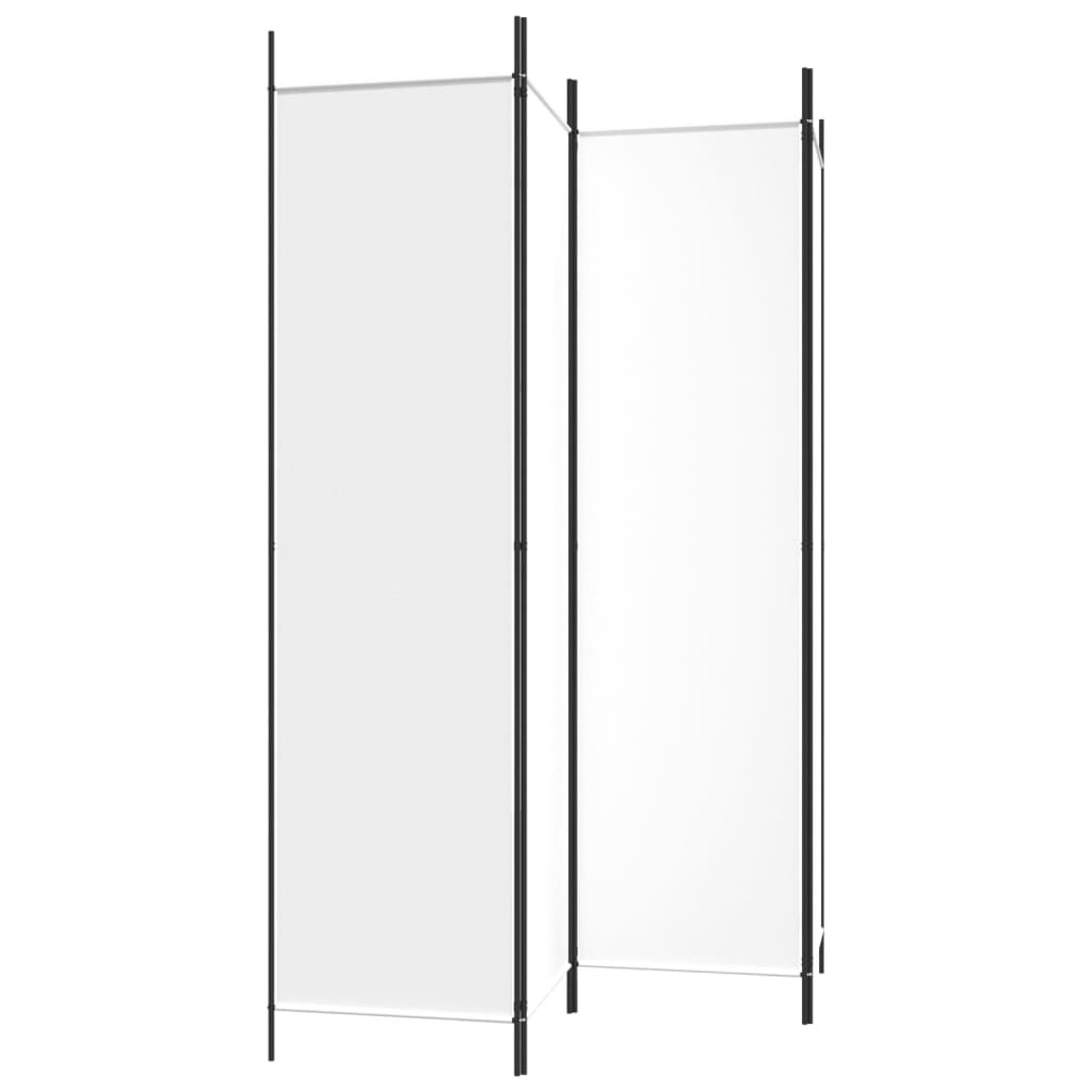 White 4-Panel Fabric Room Divider, 200x200 cm - Elegant Privacy