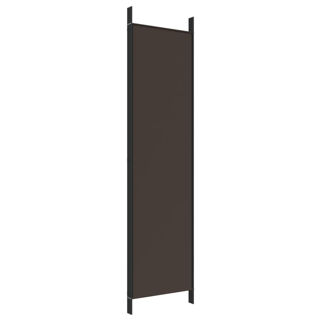 Elegant Brown Fabric 4-Panel Room Divider, 200x200 cm