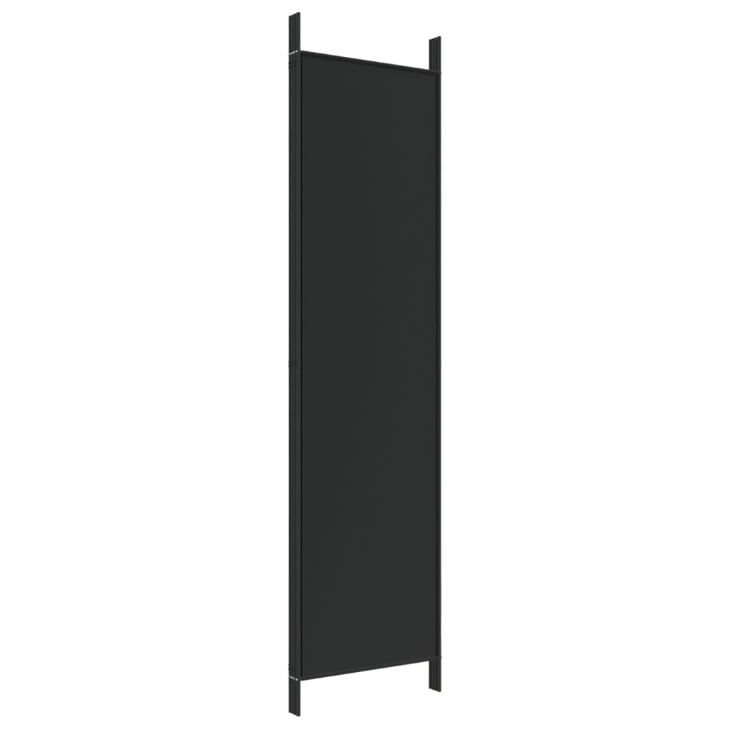 4-Panel Black Fabric Room Divider 200x200 cm: Stylish Privacy Solution