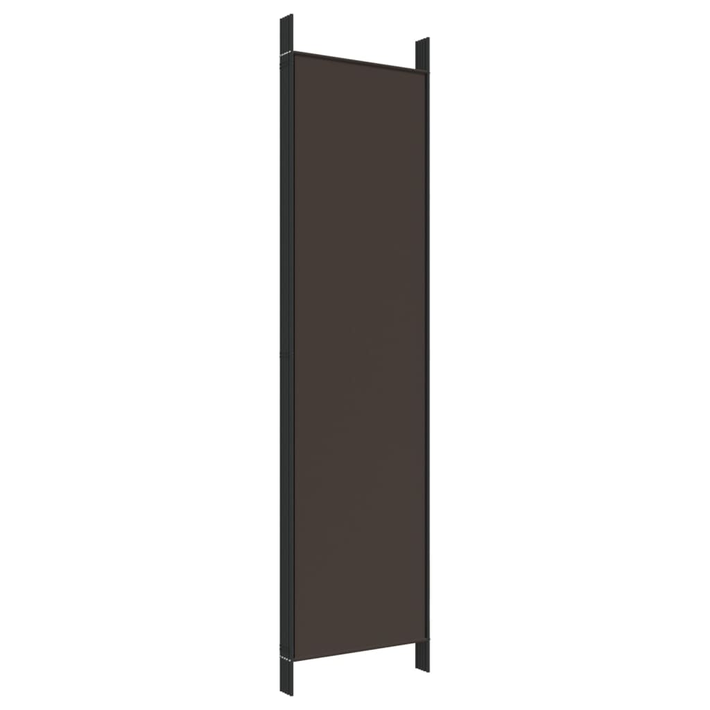 Brown 5-Panel Room Divider, 250x200 cm, Fabric Privacy Screen