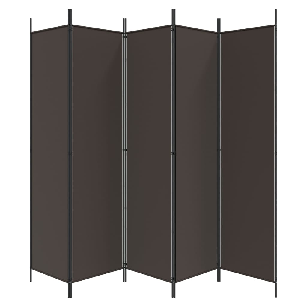Brown Fabric 6-Panel Room Divider, 300x200 cm