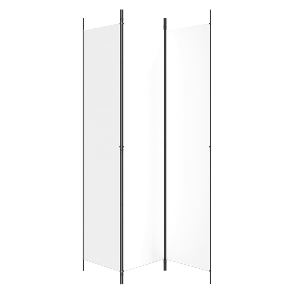 Elegant White Fabric 3-Panel Room Divider - 150x220 cm