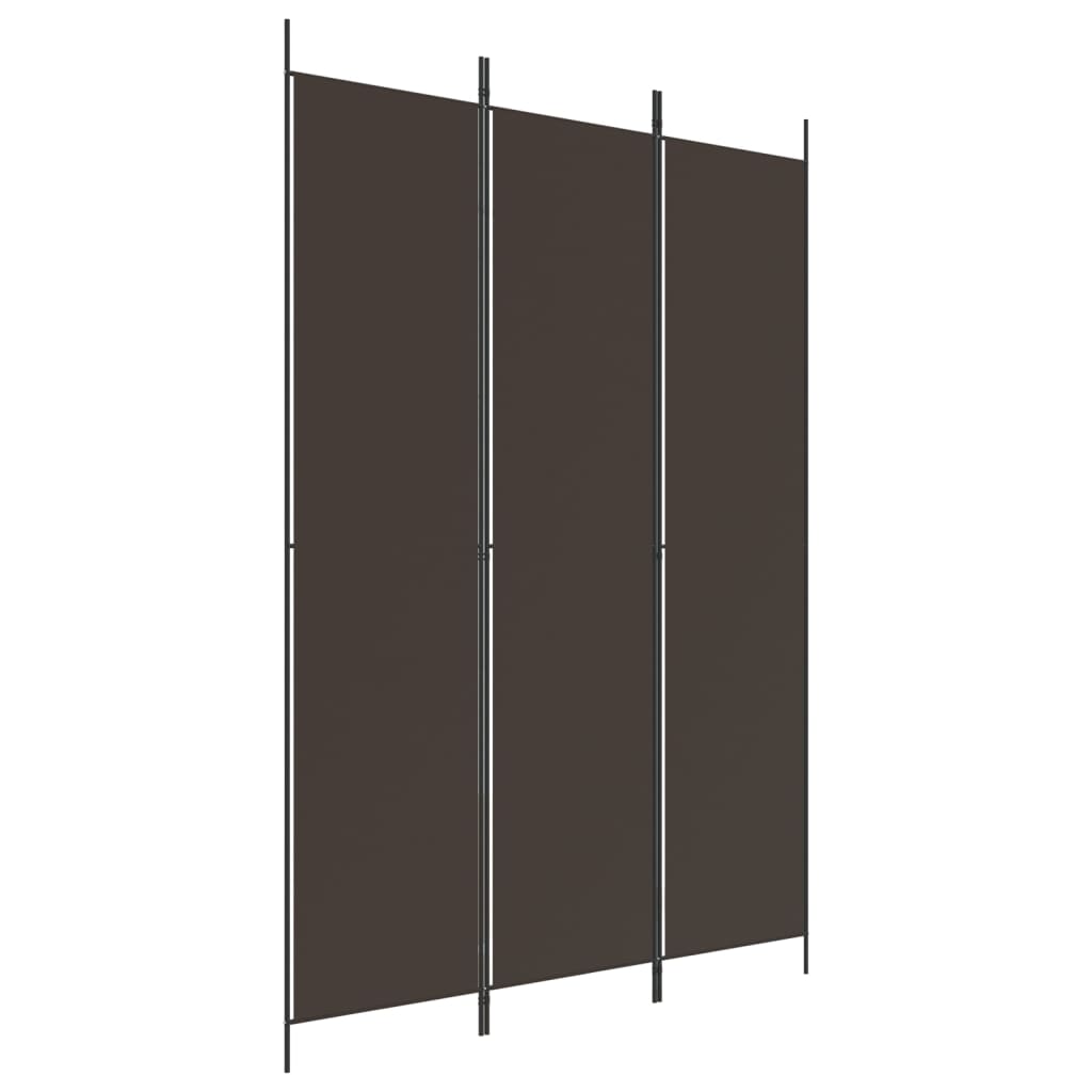 Brown Fabric 3-Panel Room Divider 150x220 cm - Stylish Privacy Screen