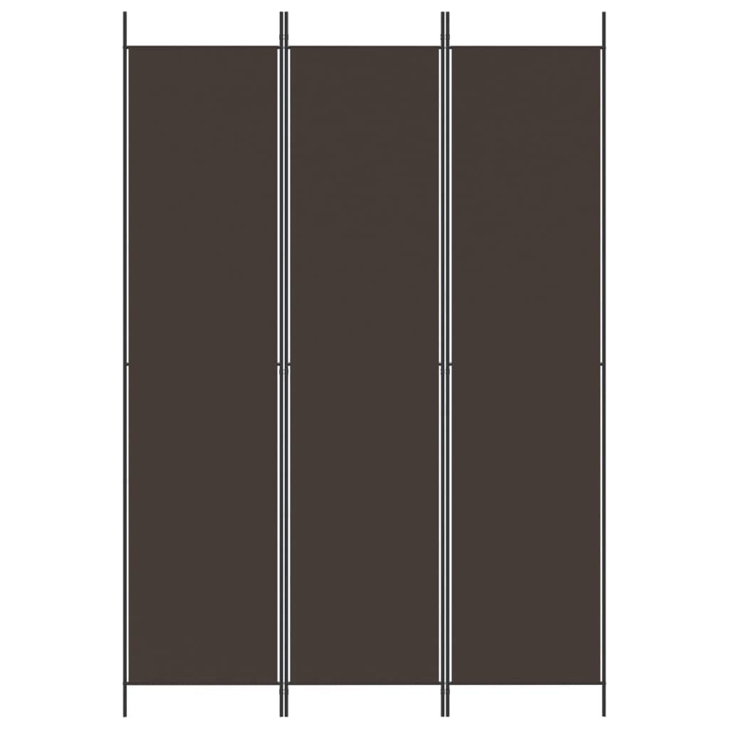 Brown Fabric 3-Panel Room Divider 150x220 cm - Stylish Privacy Screen