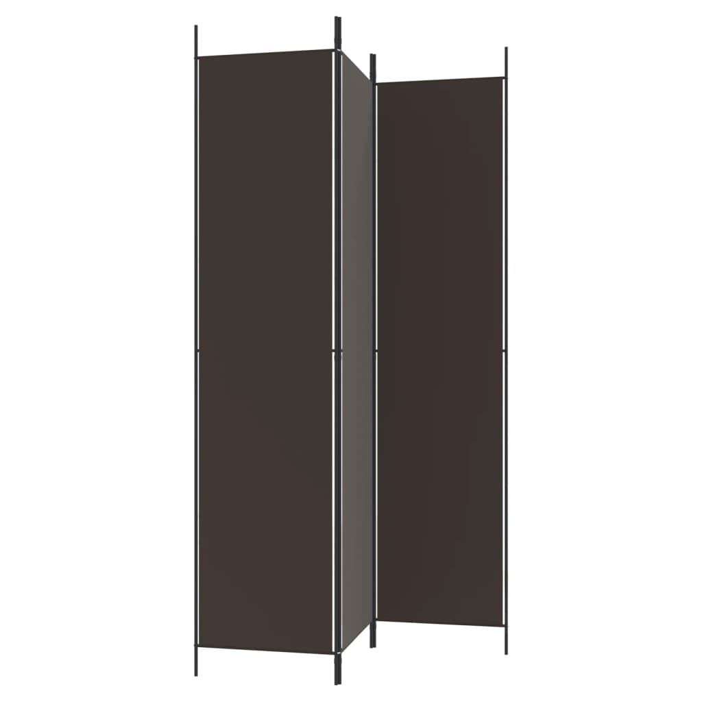 Brown Fabric 3-Panel Room Divider 150x220 cm - Stylish Privacy Screen
