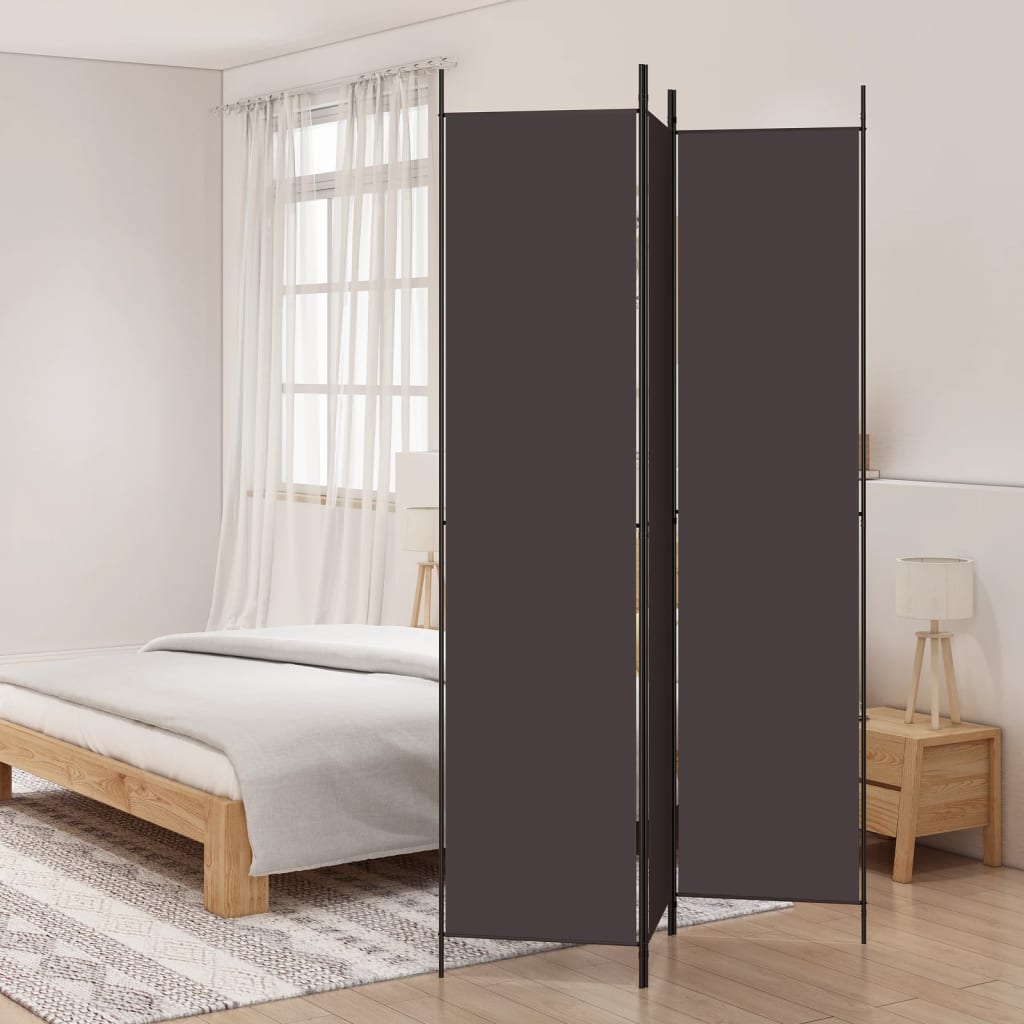Brown Fabric 3-Panel Room Divider 150x220 cm - Stylish Privacy Screen
