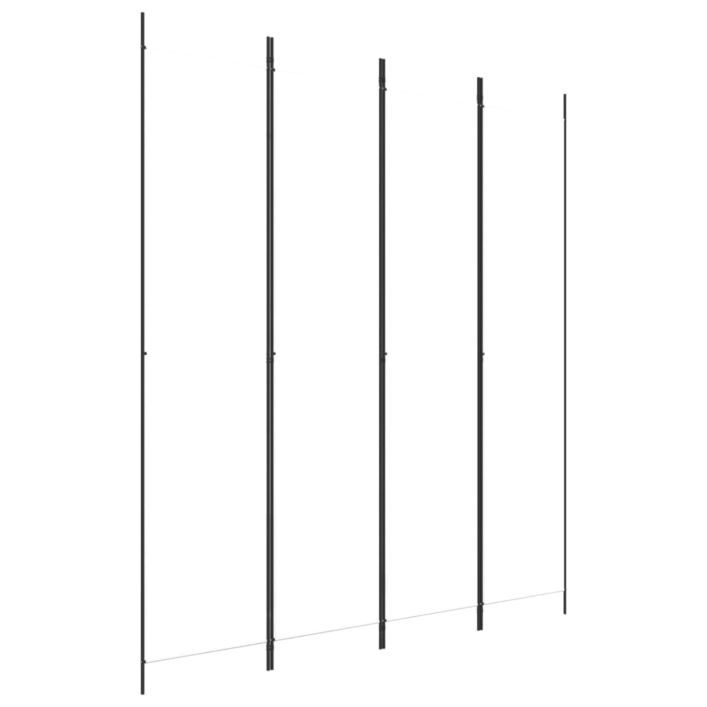 White 4-Panel Fabric Room Divider, 200x220 cm
