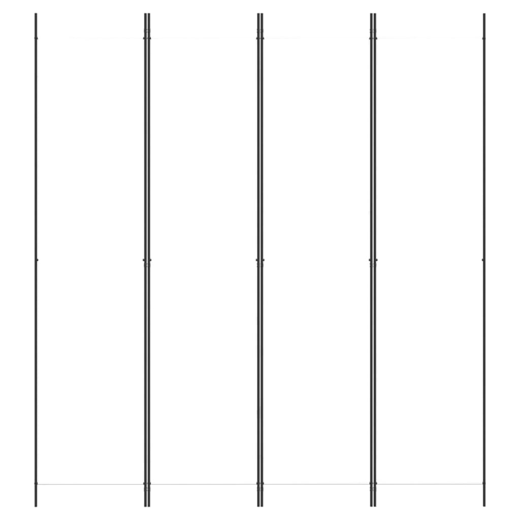 White 4-Panel Fabric Room Divider, 200x220 cm