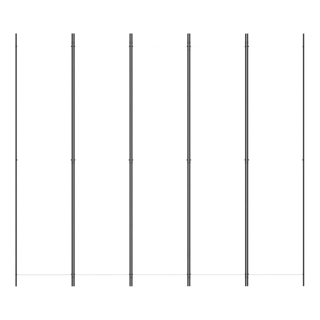 White 5-Panel Fabric Room Divider, 250x220 cm
