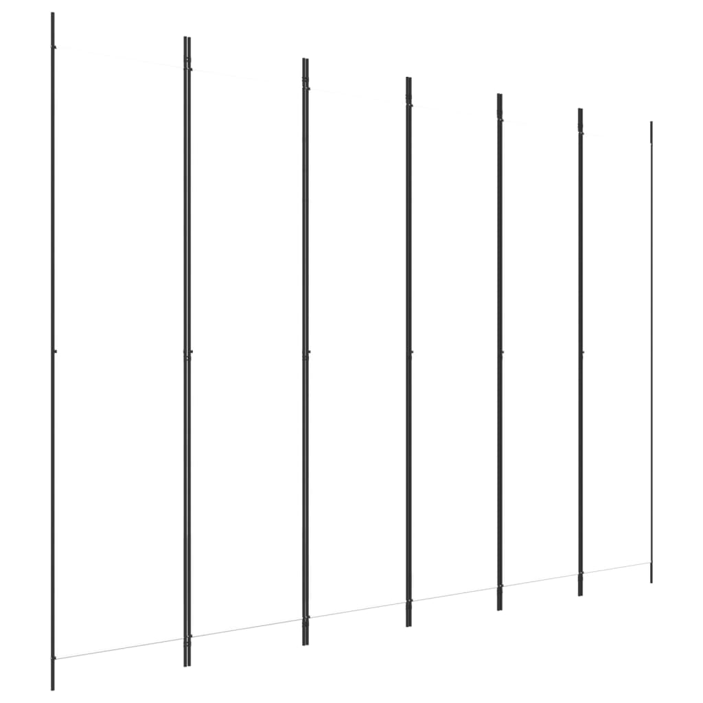 6-Panel White Fabric Room Divider 300x220 cm