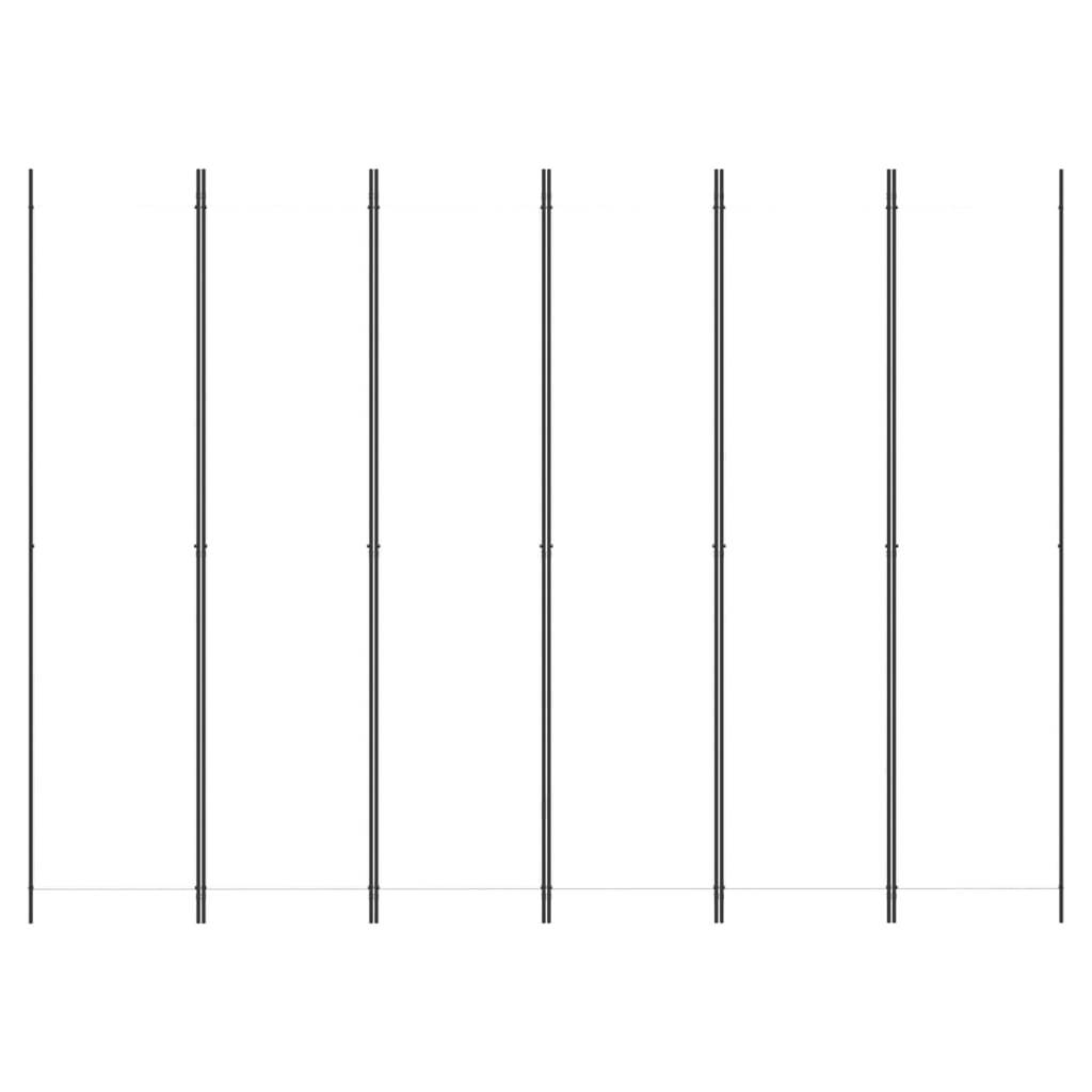 6-Panel White Fabric Room Divider 300x220 cm