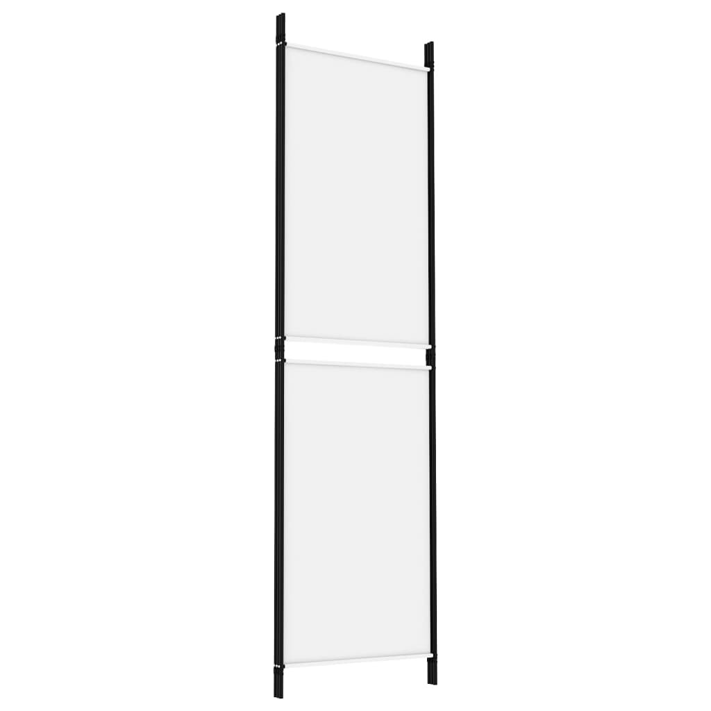White 3-Panel Fabric Room Divider 150x180 cm