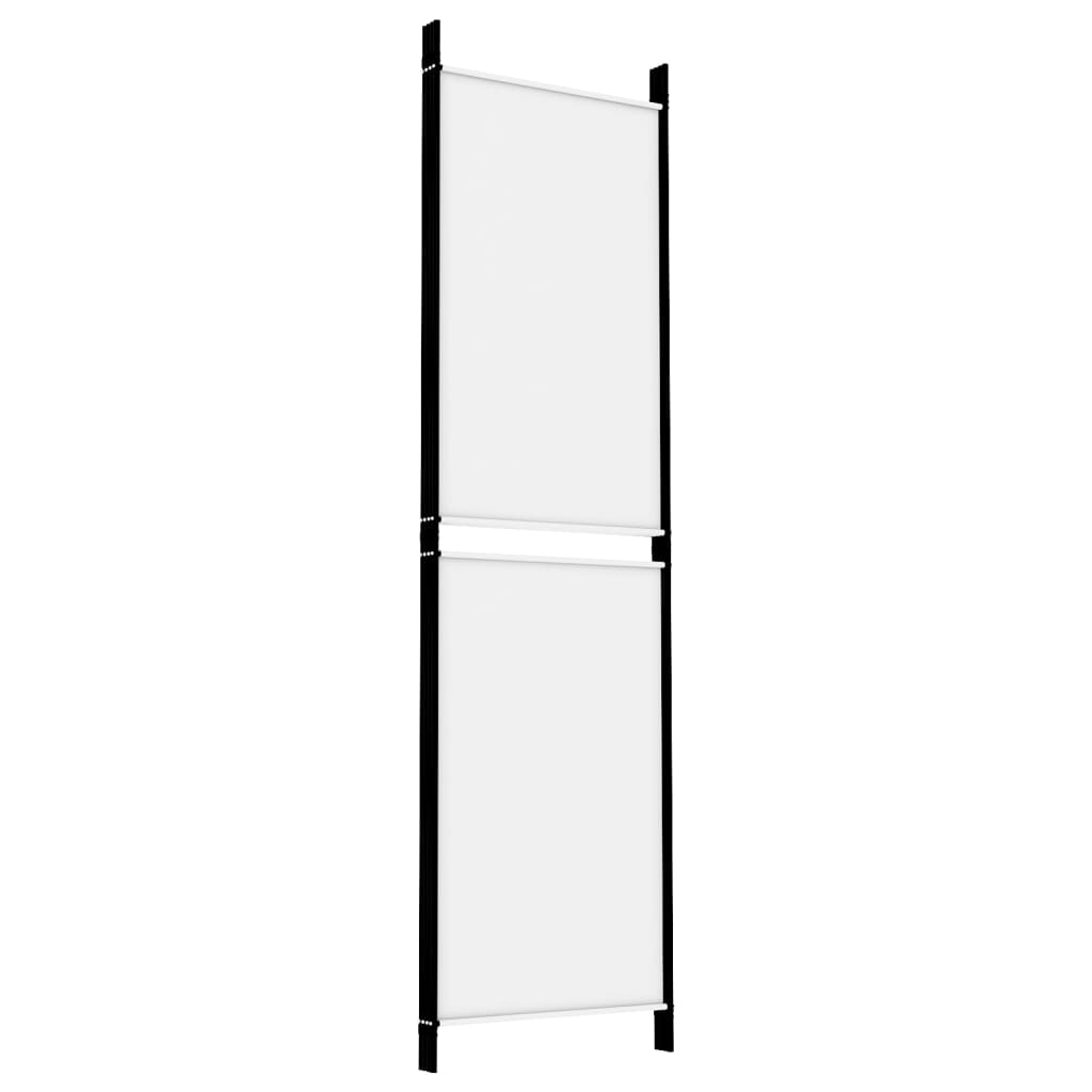 White Fabric 4-Panel Room Divider, 200x180 cm - Elegant Privacy Screen
