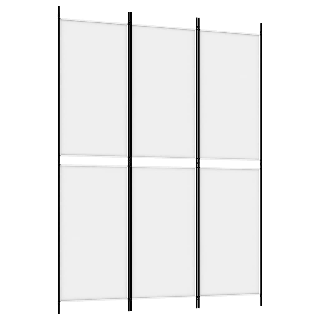 White Fabric 3-Panel Room Divider, 150x200 cm