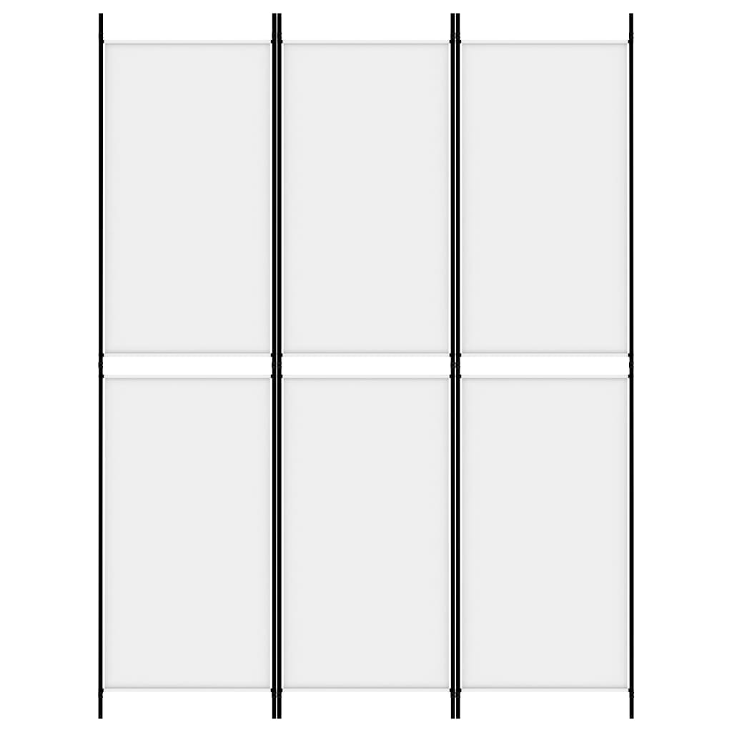 White Fabric 3-Panel Room Divider, 150x200 cm