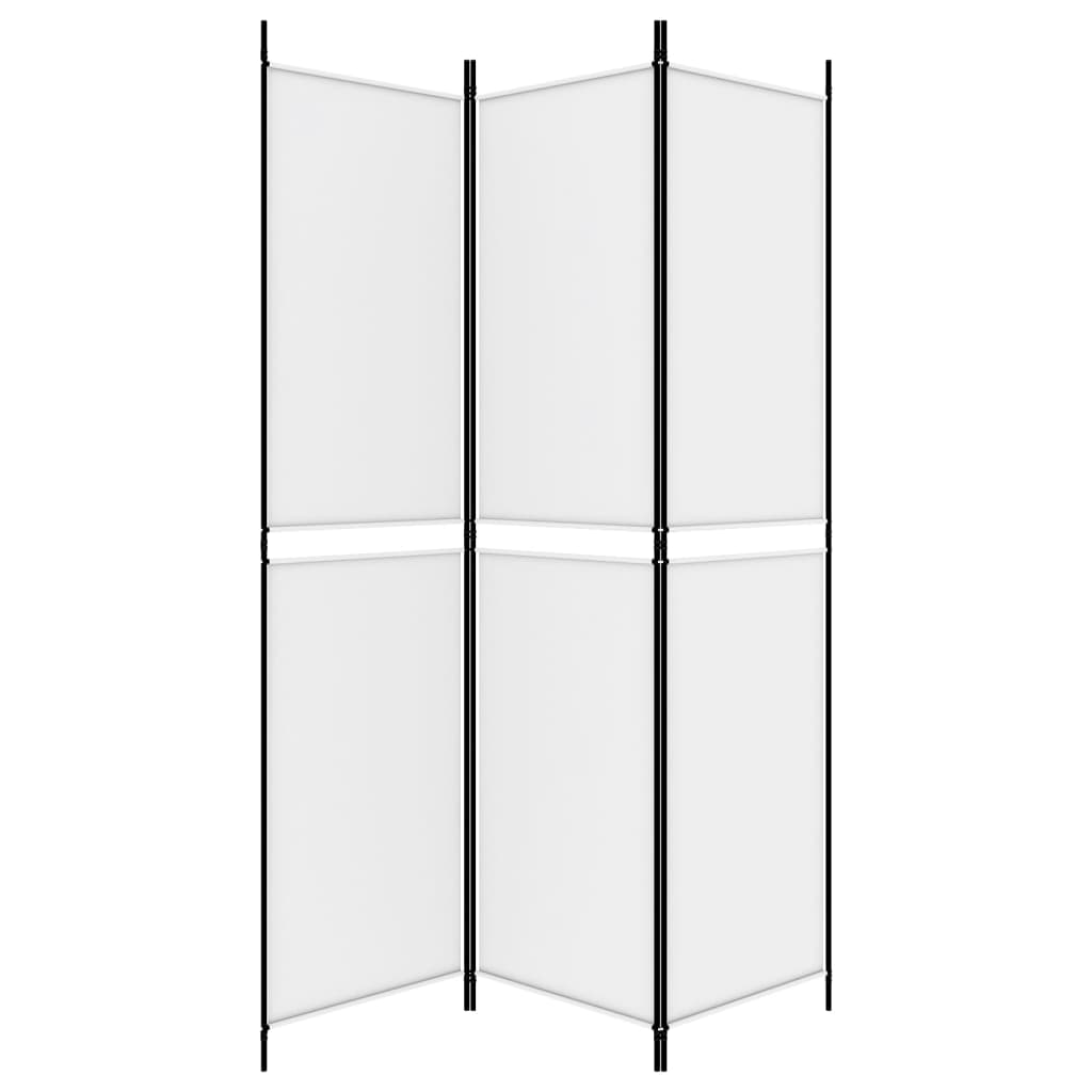 White Fabric 3-Panel Room Divider, 150x200 cm