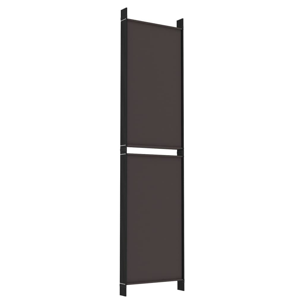 Brown Fabric 5-Panel Room Divider - 250x200 cm Elegant Partition