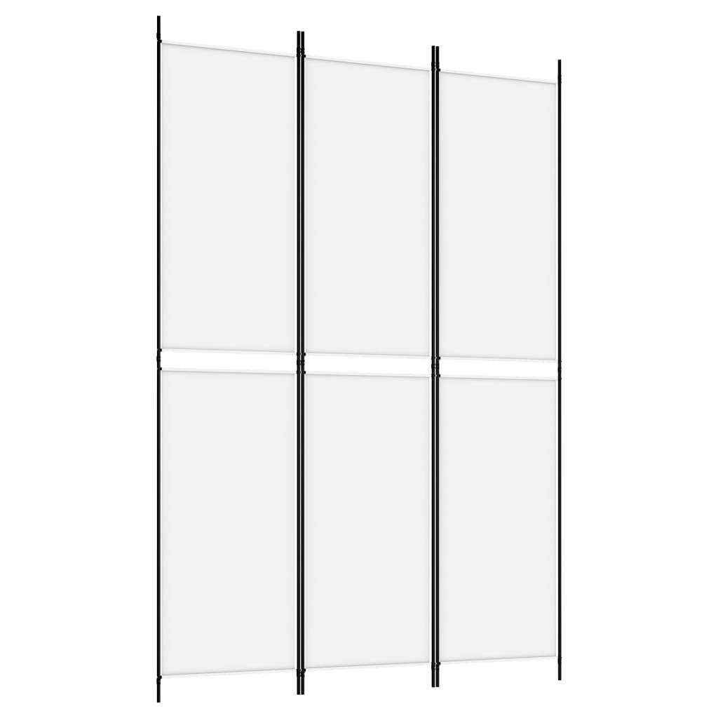 White Fabric 3-Panel Room Divider - 150x220 cm