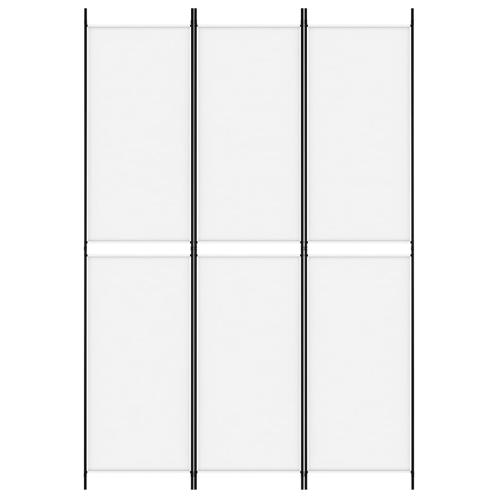 White Fabric 3-Panel Room Divider - 150x220 cm