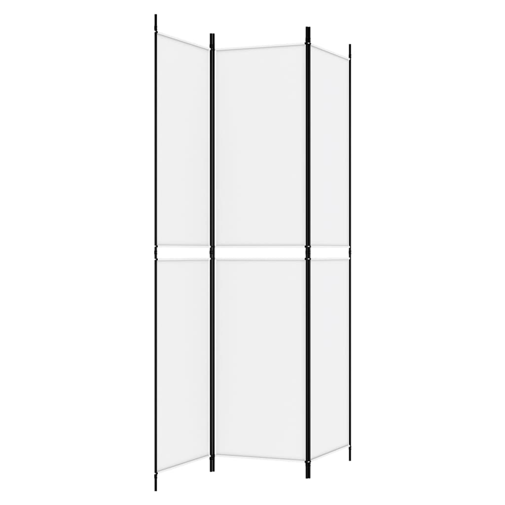 White Fabric 3-Panel Room Divider - 150x220 cm