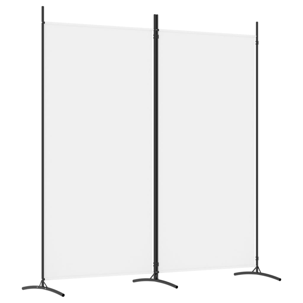 White 2-Panel Fabric Room Divider 175x180 cm - Elegant & Versatile