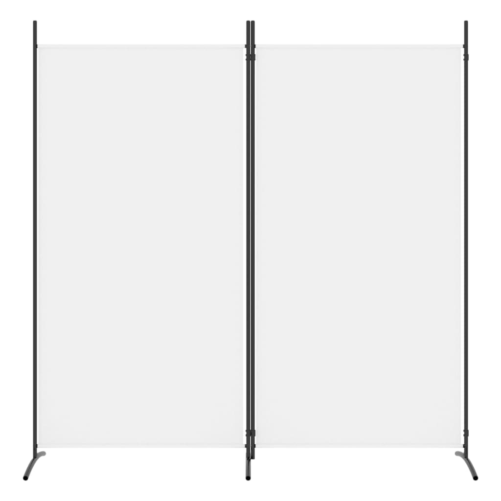 White 2-Panel Fabric Room Divider 175x180 cm - Elegant & Versatile