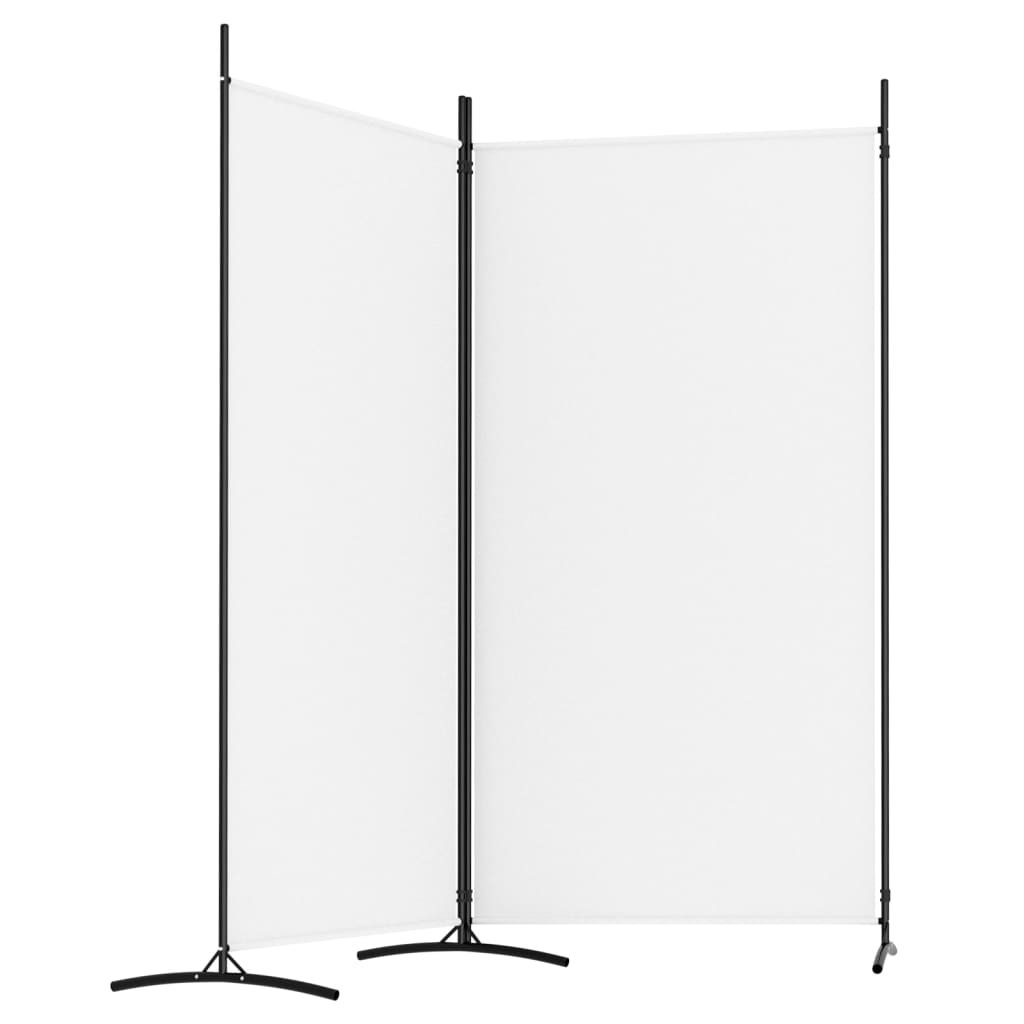 White 2-Panel Fabric Room Divider 175x180 cm - Elegant & Versatile