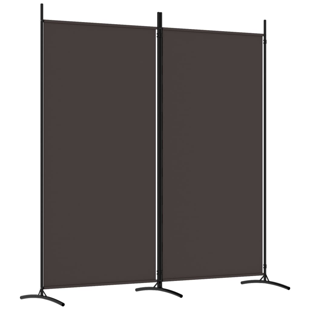 2-Panel Brown Fabric Room Divider, 175x180 cm