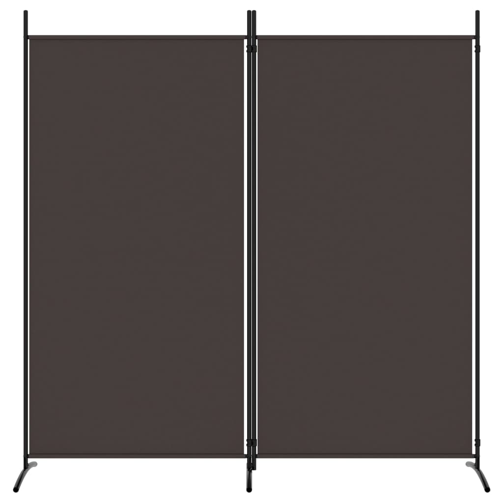 2-Panel Brown Fabric Room Divider, 175x180 cm
