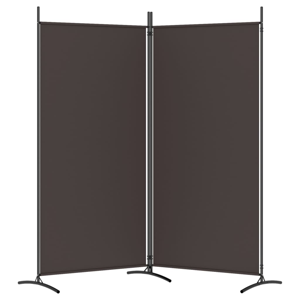 2-Panel Brown Fabric Room Divider, 175x180 cm