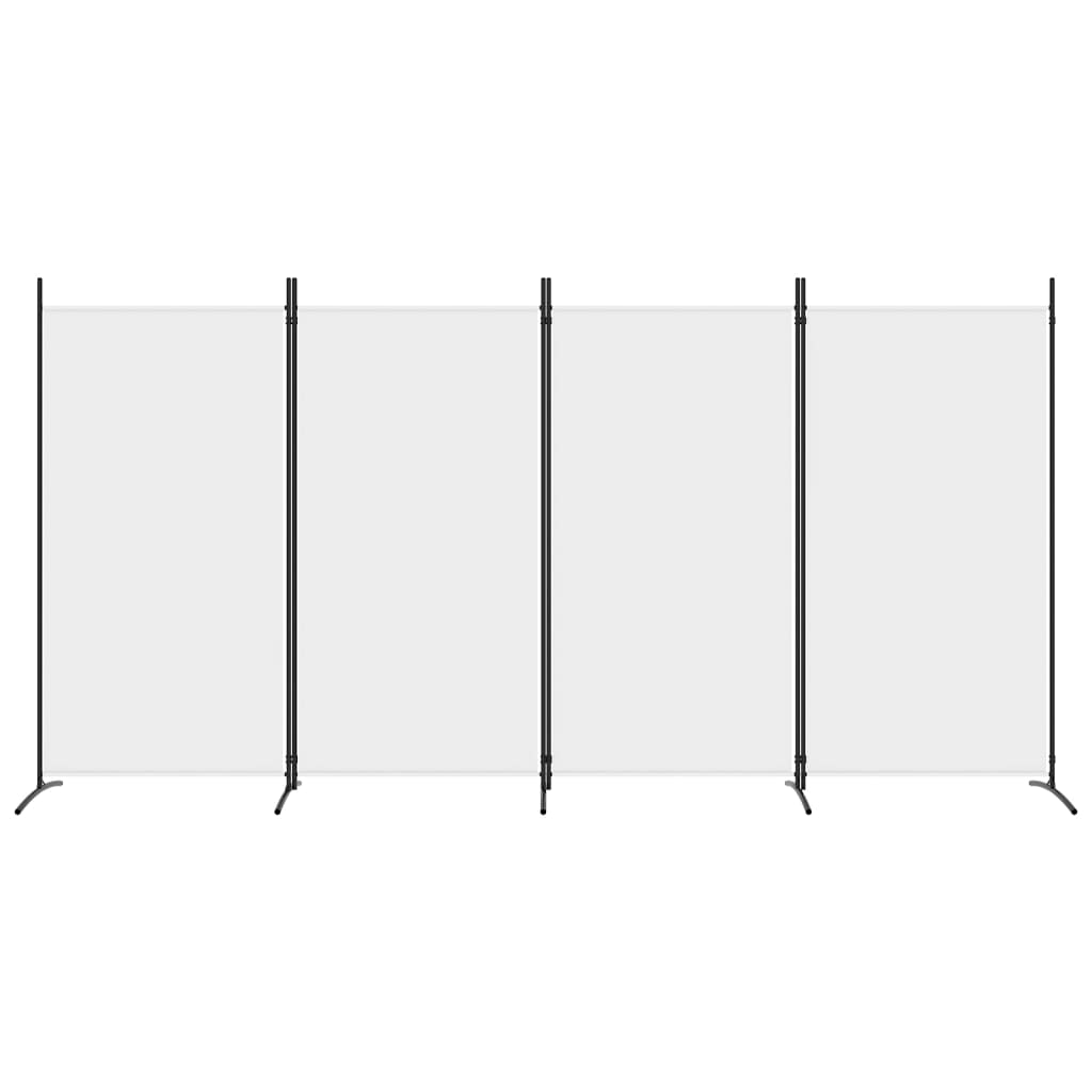 White Fabric 4-Panel Room Divider - 346x180 cm Privacy Screen