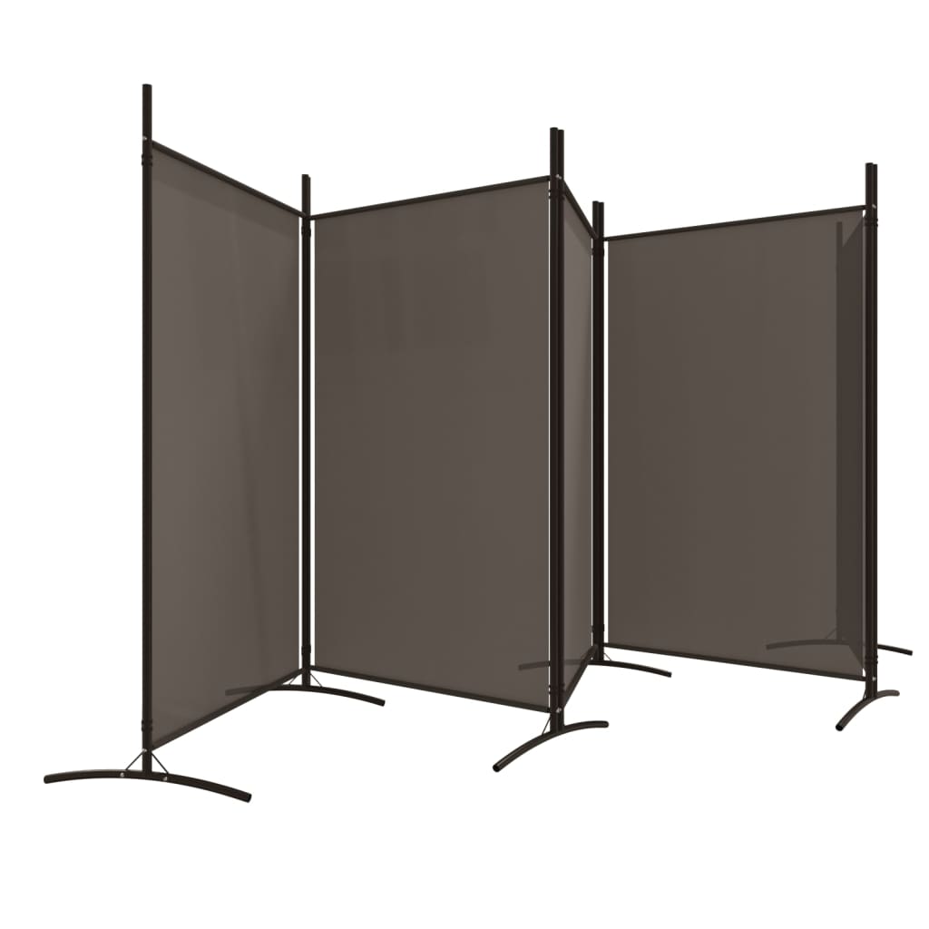 5-Panel Anthracite Fabric Room Divider, 433x180 cm