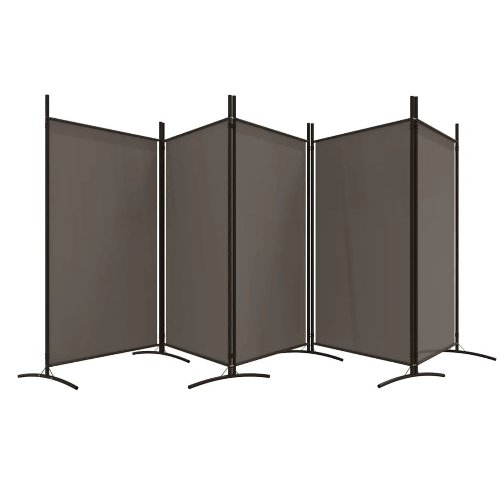 5-Panel Anthracite Fabric Room Divider, 433x180 cm