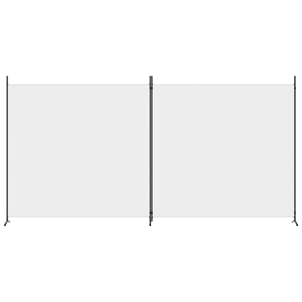 2-Panel White Fabric Room Divider, 348x180 cm